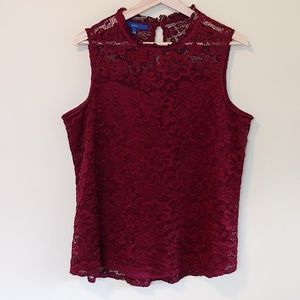 Apt 9 High Neck Lace sleeveless blouse